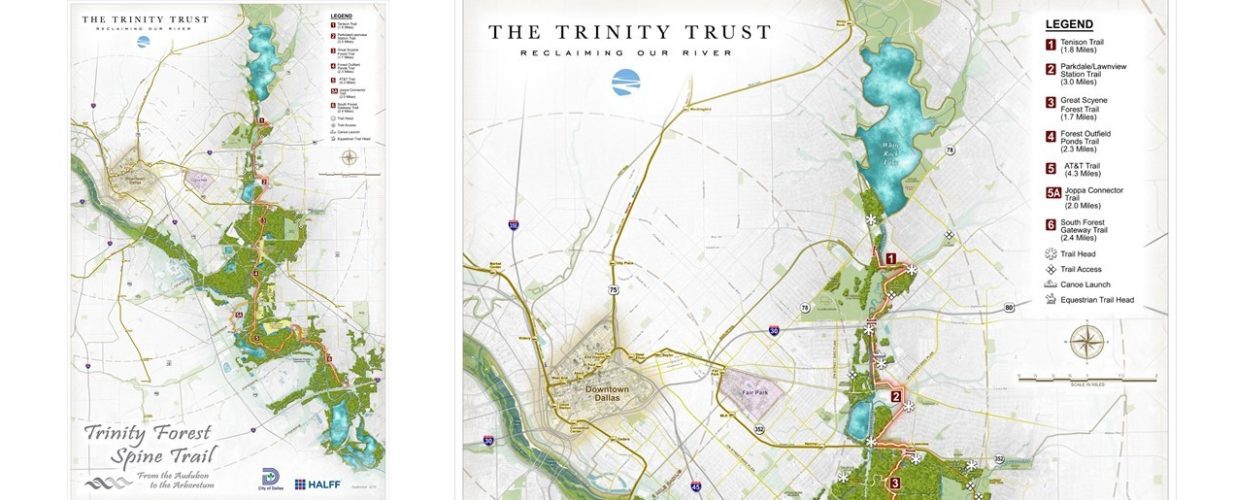 trail map of Trinity Forest Spine Trail